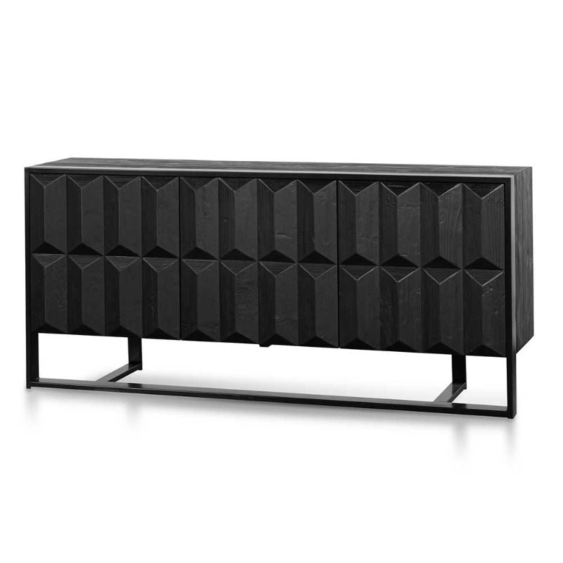 Cobblestone 180CM Wooden Sideboard Black