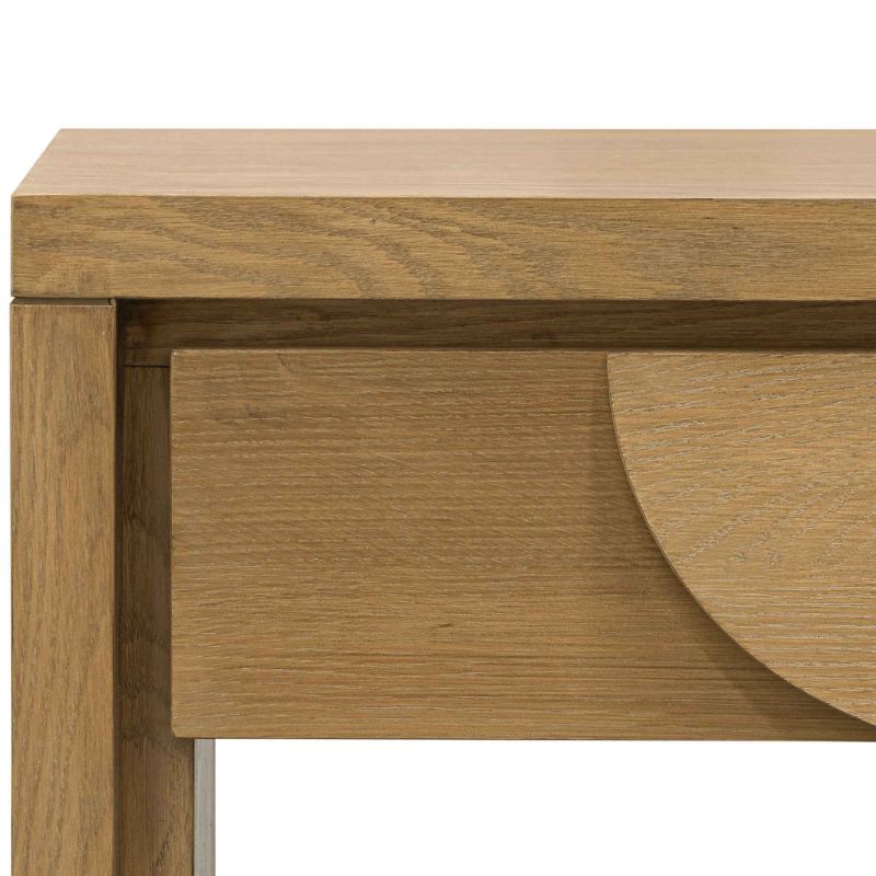 Colton 140CM Console Table With Drawers Dusty Oak Side