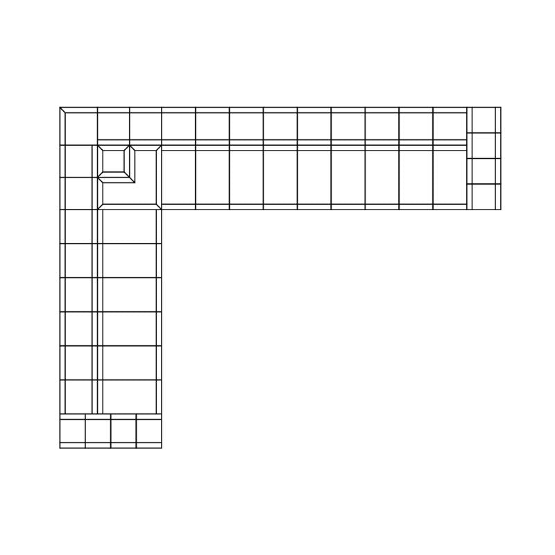 Connect Modular 6 L-Sectional Sofa Top Drawing