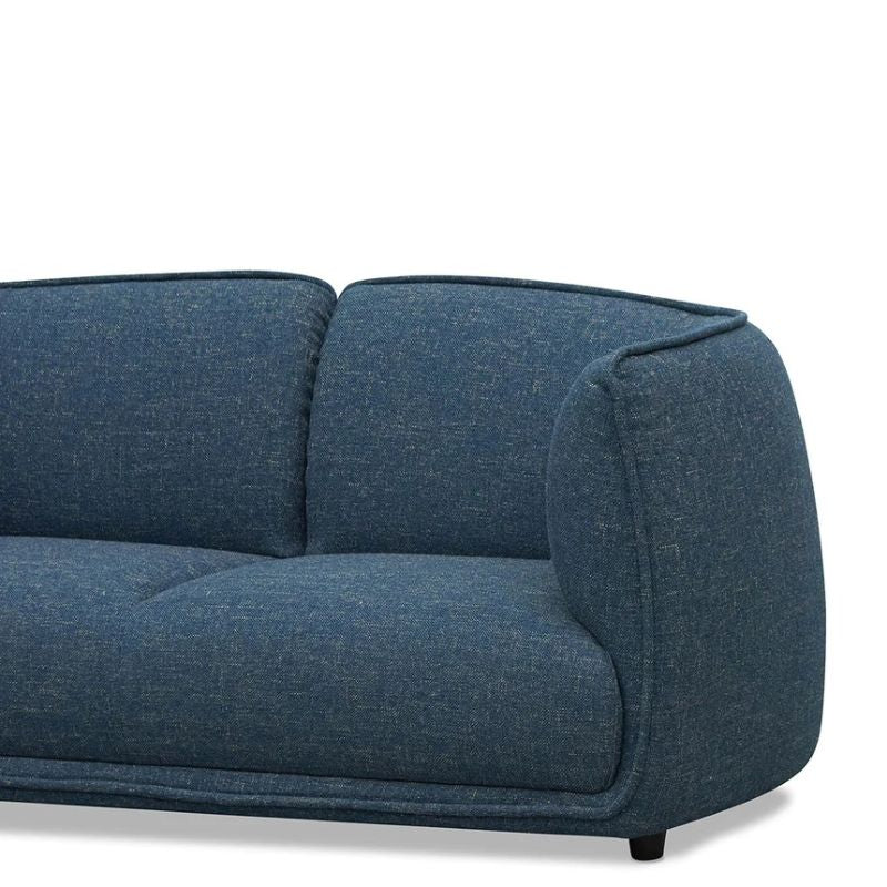 Conway 2 Seater Fabric Sofa Dark Blue Side