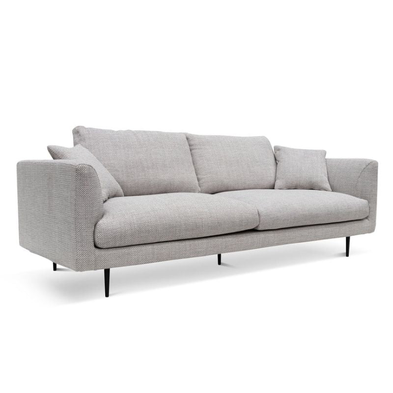 Coretta 4 Seater Fabric Sofa Passive Grey Right Angle