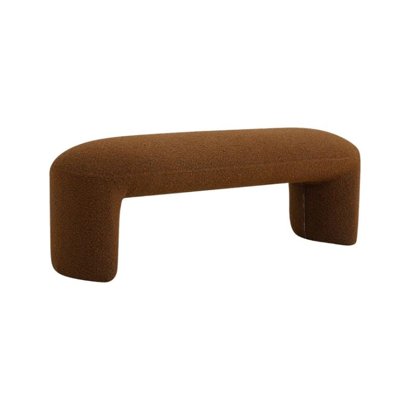 Cresthaven 120CM Ottoman Bench Brown Boucle Angle