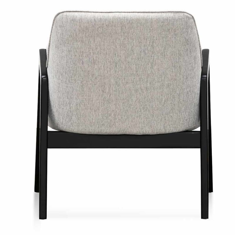 Crestwood Fabric Lounge Chair Silver Grey Back Side View