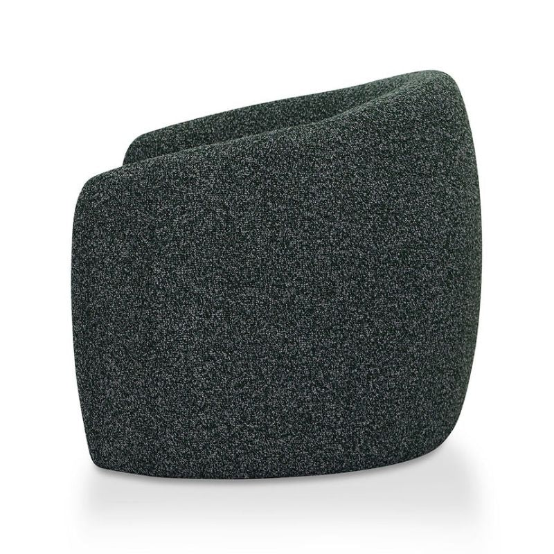 Crispin Fabric Armchair Green Boucle Side View
