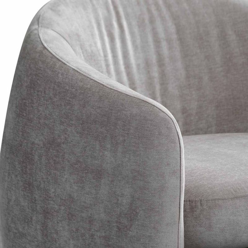 Crispin Fabric Armchair Platinum Grey Handrest View