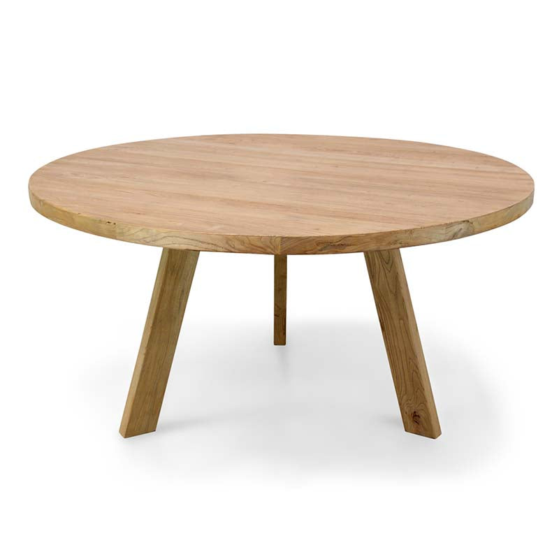 Cromwell 15M Round Dining Table Elm Wood Natural Front