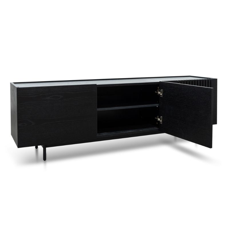 Cyril Entertainment Tv Unit Full Black Right Side Drawer