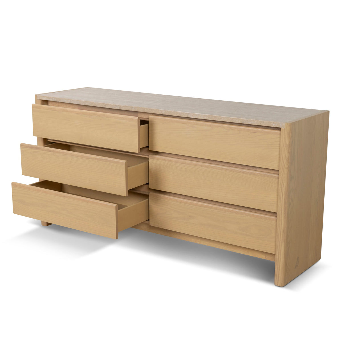 Selstone 160cm Travertine Chest of Drawers