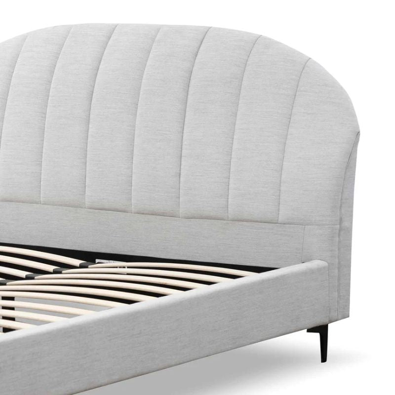 Dalewood Fabric Queen Bed Pearl Grey Close Top
