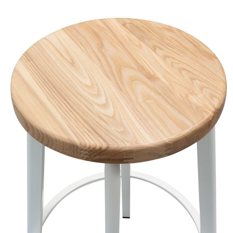 Dickens 65CM Bar Stool Natural And White Seat