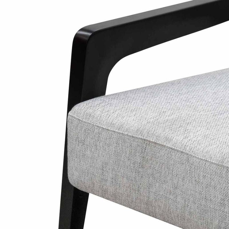 Dunbrook Fabric Lounge Chair Silver Grey Handle