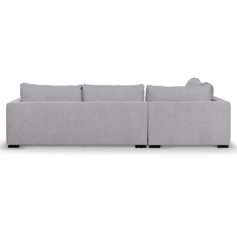 Eastvale 4 Seater Fabric Left Chaise Sofa Oyster Beige Back Side View