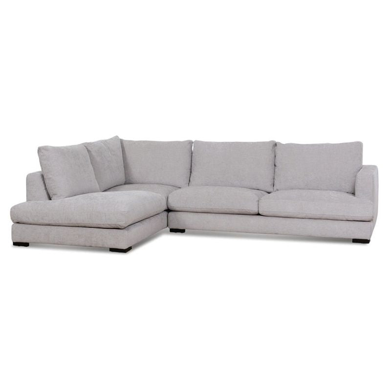 Eastvale 4 Seater Fabric Left Chaise Sofa Oyster Beige Front View