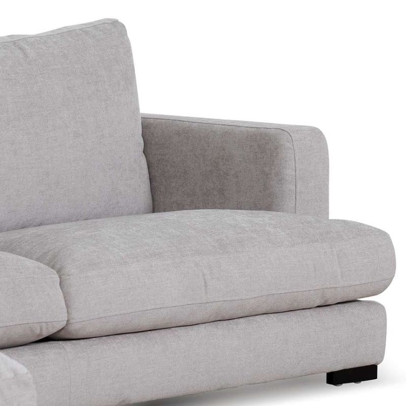 Eastvale 4 Seater Fabric Left Chaise Sofa Oyster Beige Handrest View