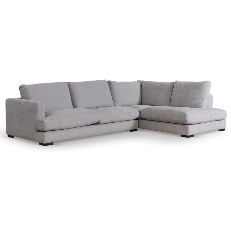 Eastvale 4 Seater Fabric Right Chaise Sofa Oyster Beige Corner View