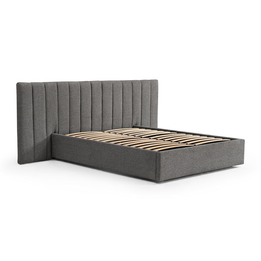 Eastwood Wide Base Queen Bed Frame Spec Charcoal Corner View