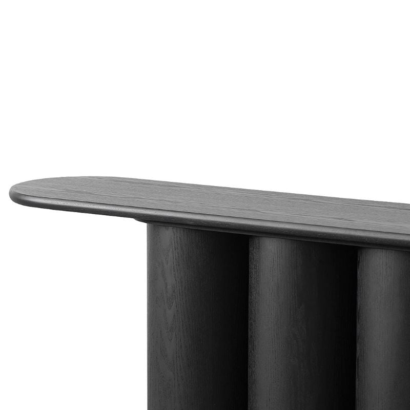 Edgewater 170CM Console Table Full Black left Side View