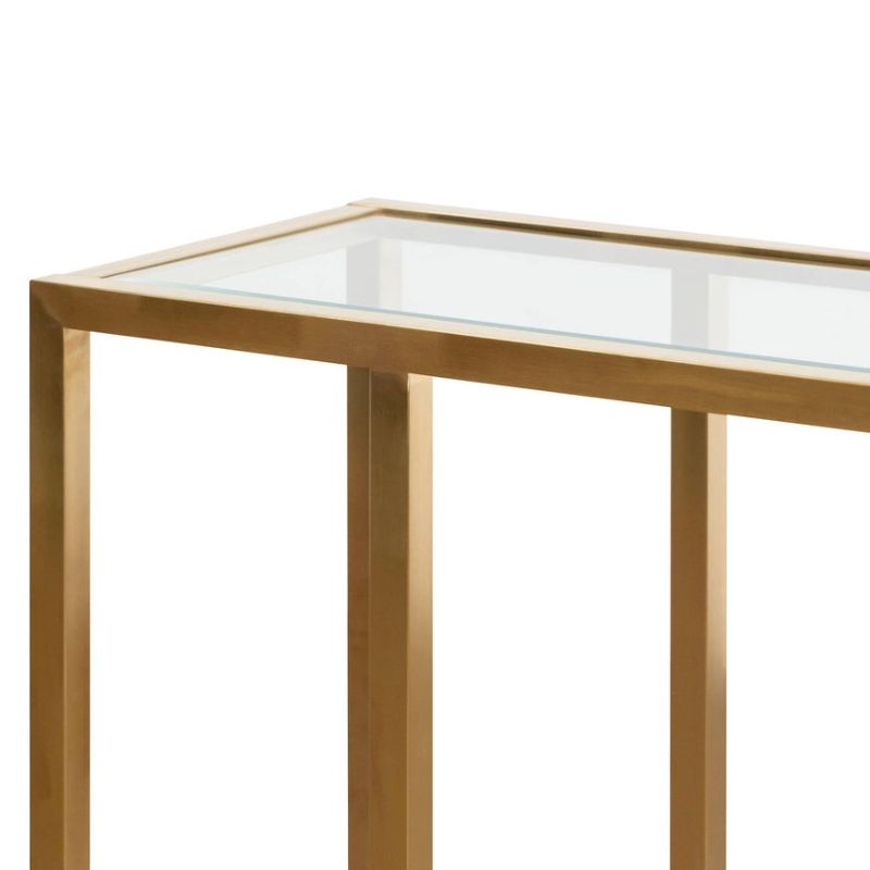 Eldorado 160CM Glass Console Table Brushed Gold Left View