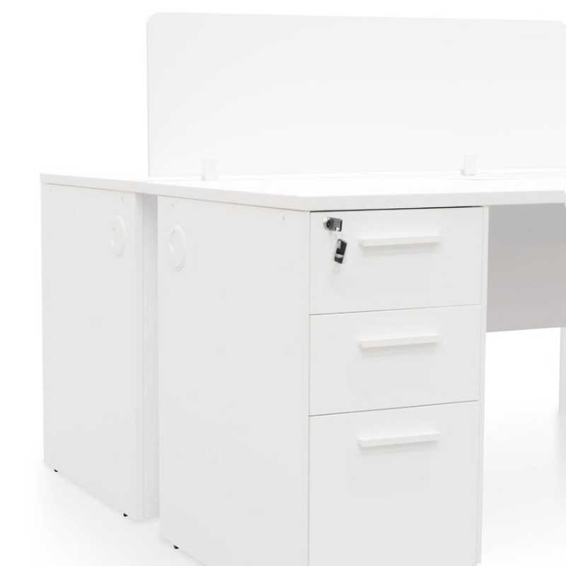 Elmwood Office Desk With Privacy Screen Drawers View