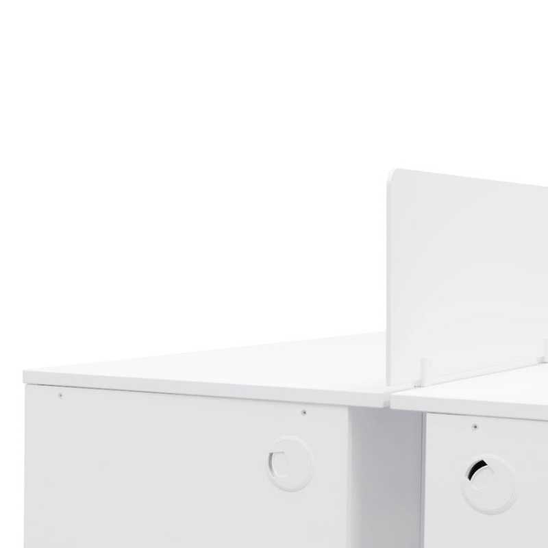 Elmwood Office Desk With Privacy Screen Side Moiddle View