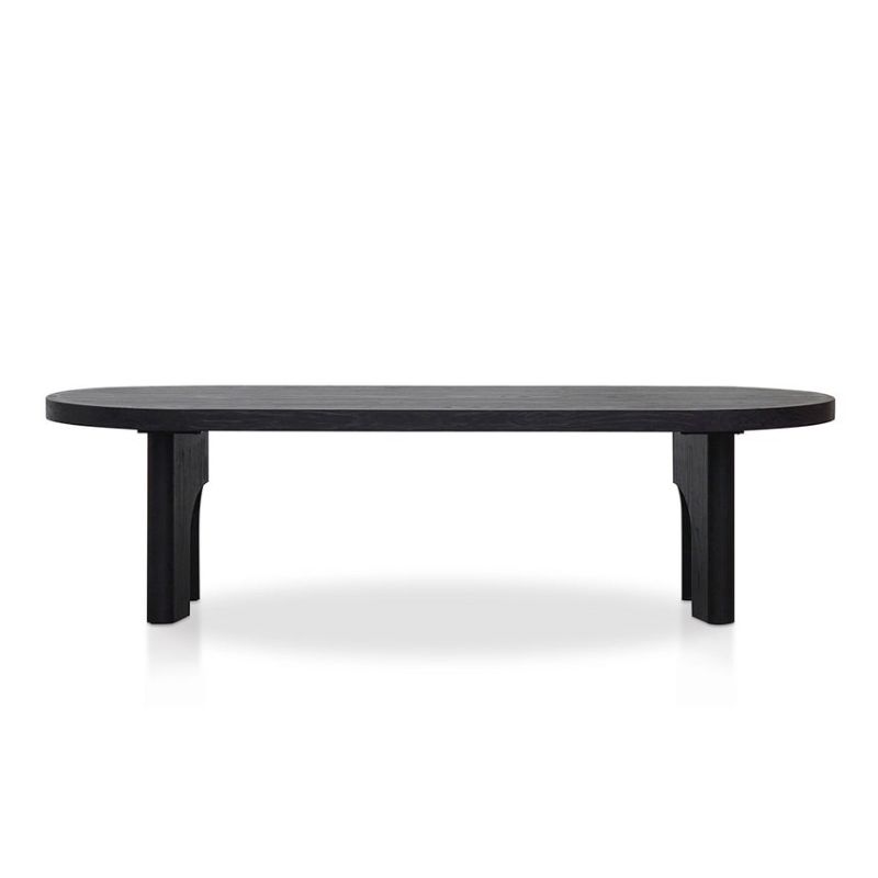 Elwood 280CM Oval Dining Table Black Front View