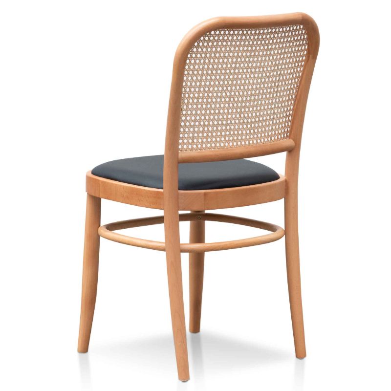 Emerson Rattan Dining Chair Natural Rattan And Frame Back Angle View