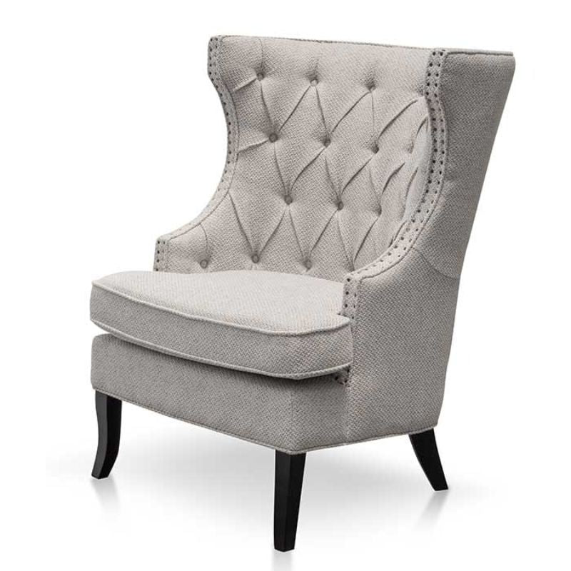 Evergreen Wingback Armchair Sterling Sand Right Side