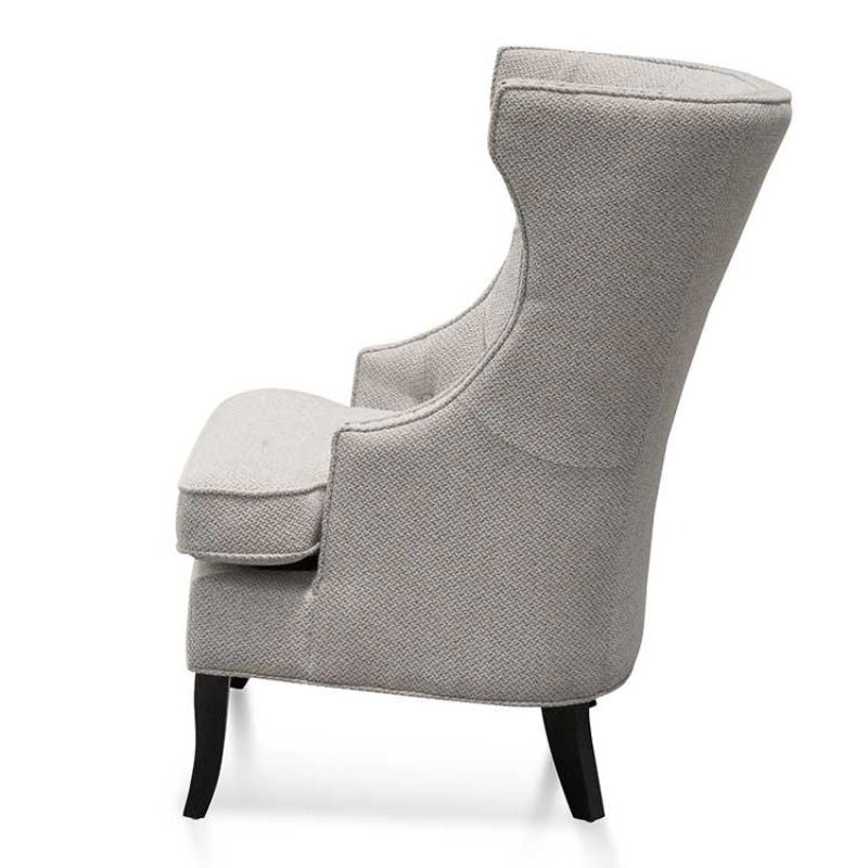 Evergreen Wingback Armchair Sterling Sand Side Right