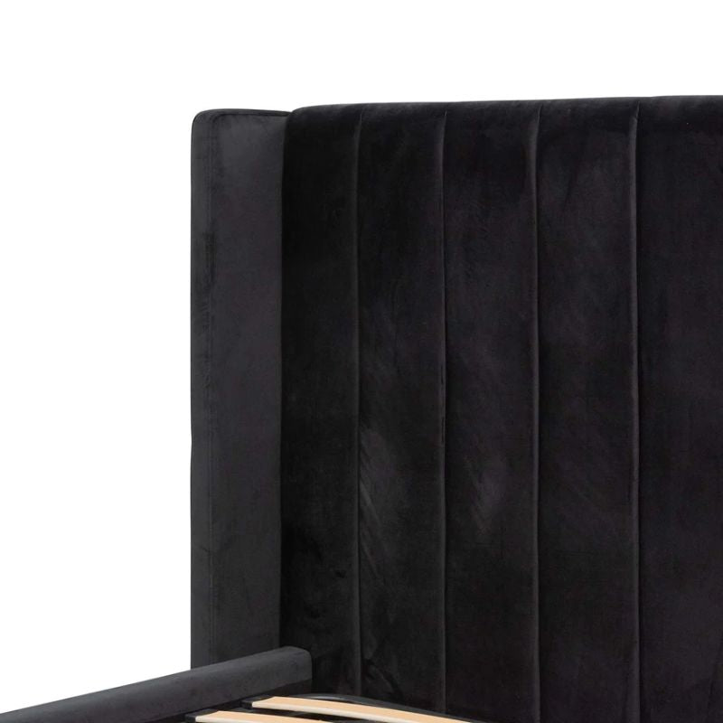Falkland Queen Bed Frame Black Velvet Foam