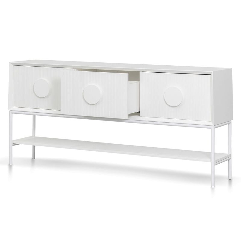 Fieldstone 180CM Console Table White Middle_ Drawer