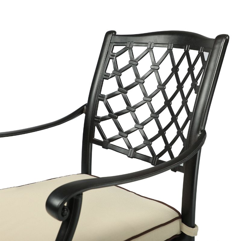 Fiji Cast Aluminium Outdoor Dining Chairs Set Of 2 Backrest View