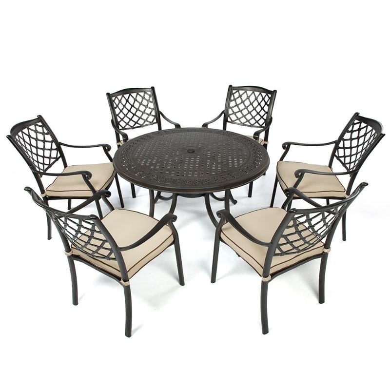 Fiji Cast Aluminium Outdoor Dining Chairs Set Of 2 Full View
