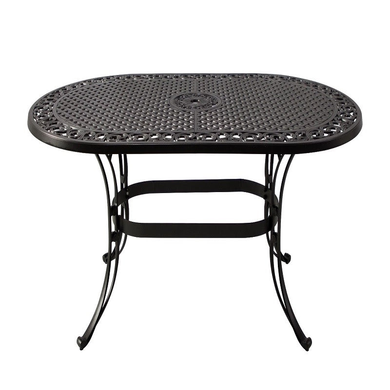 Fiji Oval Cast Aluminum Outdoor Dining Table Front