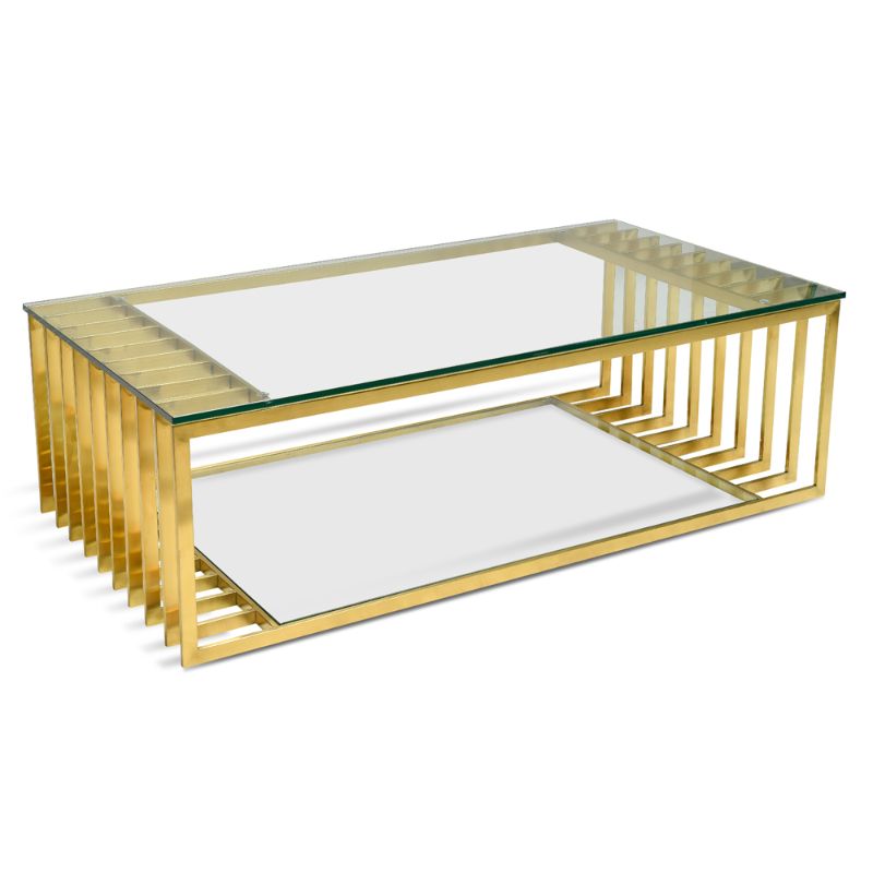 Franklin 13M Glass Coffee Table Gold Base Anglw View