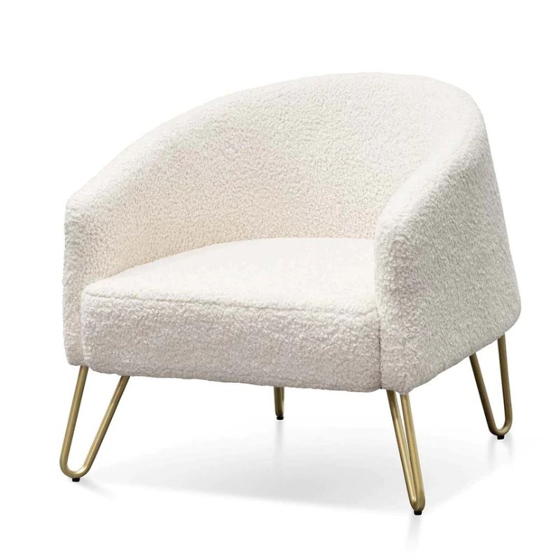 Gainsville Armchair Ivory White Angle