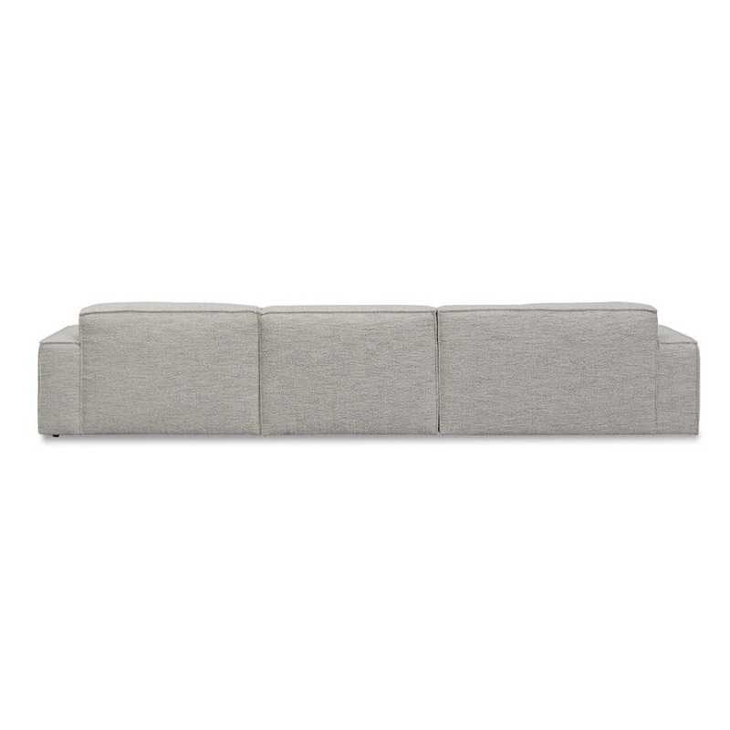 Glendale Fabric Left Chaise Fabric Sofa Fog Grey Backside View