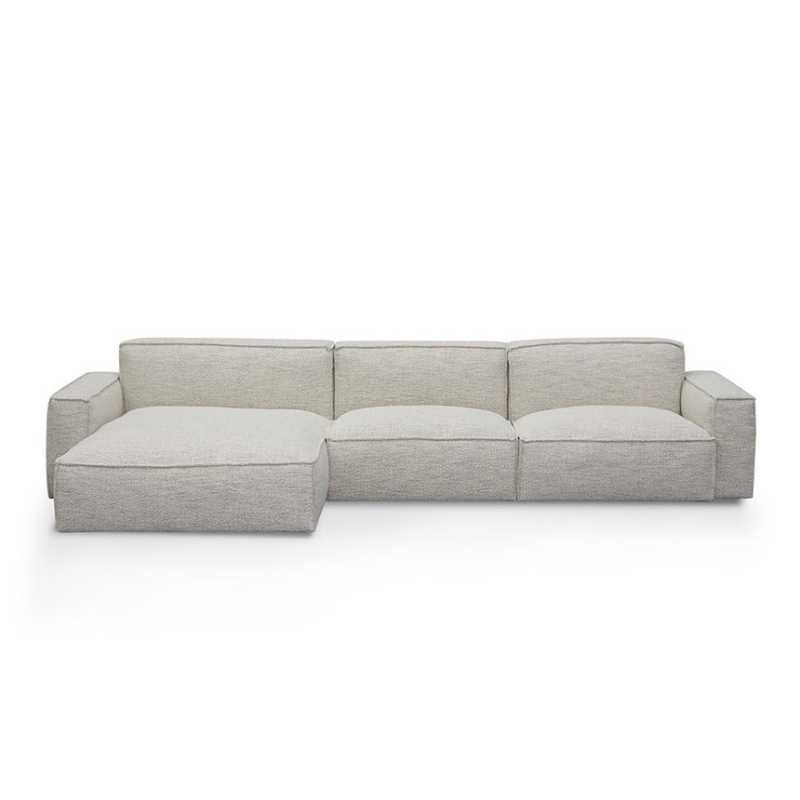 Glendale Fabric Left Chaise Fabric Sofa Fog Grey