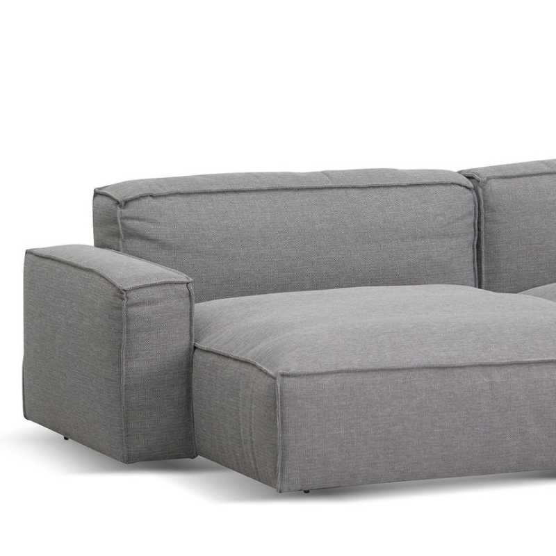 Glendale Fabric Left Chaise Sofa Graphite Grey Chaise View