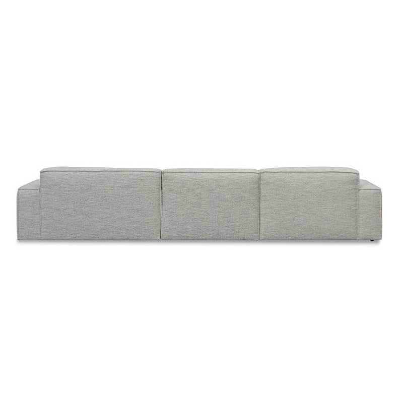 Glendale Fabric Right Chaise Sofa Fog Grey Back Side View