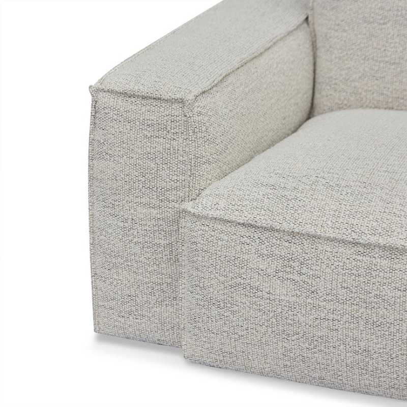 Glendale Fabric Right Chaise Sofa Fog Grey Left Handrest View