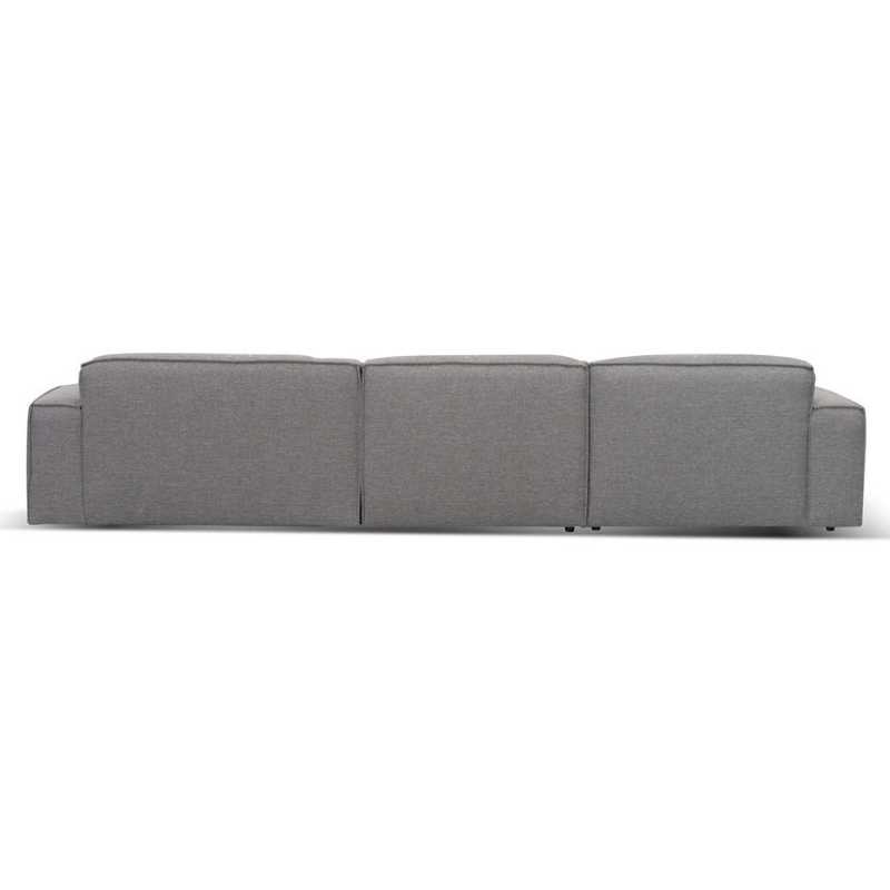 Glendale Fabric Right Chaise Sofa Graphite Grey Back Side View