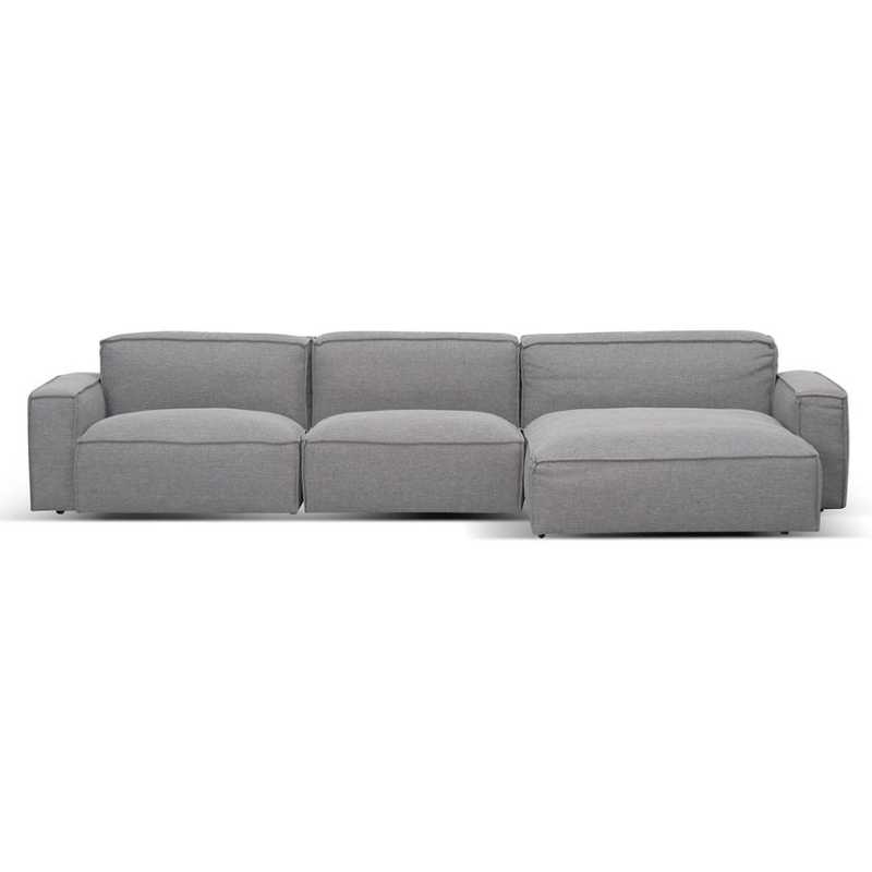 Glendale Fabric Right Chaise Sofa Graphite Grey Front View