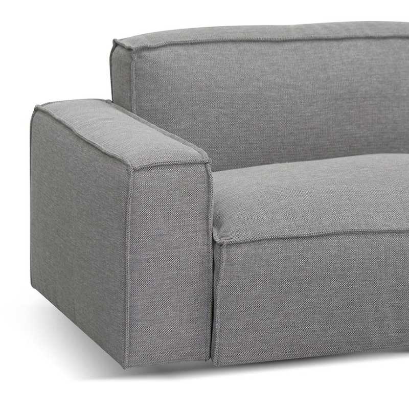 Glendale Fabric Right Chaise Sofa Graphite Grey Left Corner View