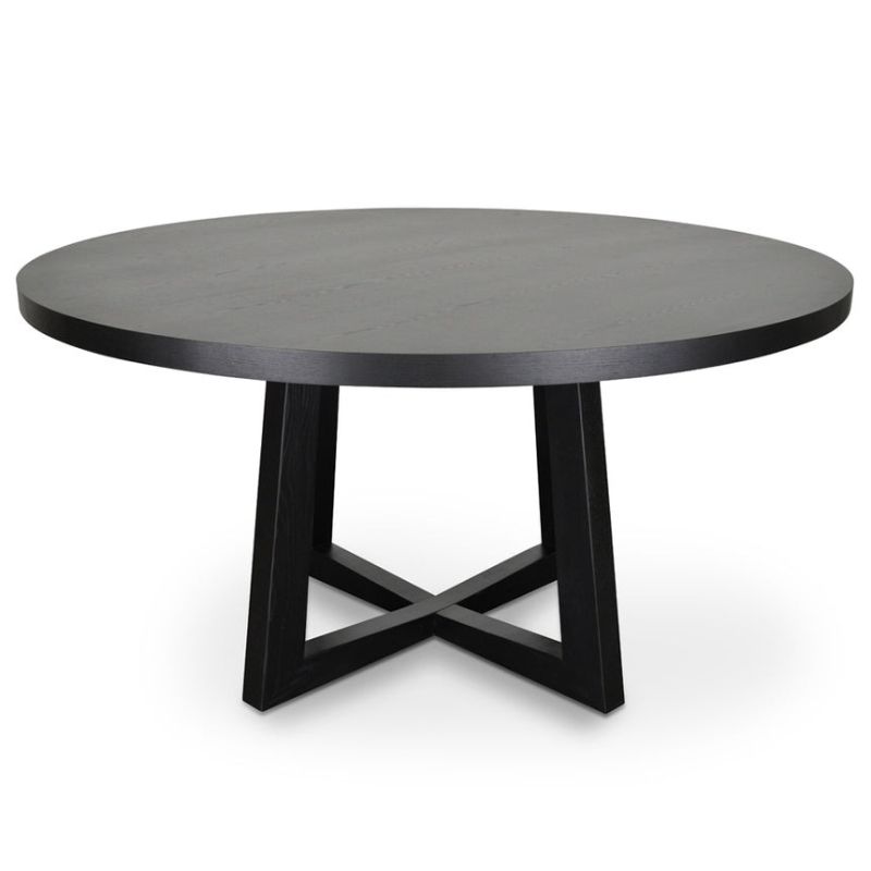 Glenford 150CM Wooden Round Dining Table Black