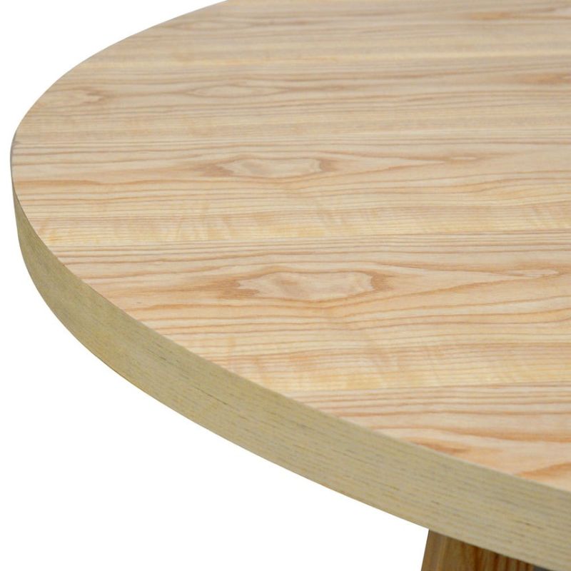 Glenford 150CM Wooden Round Dining Table Natural Top Side View