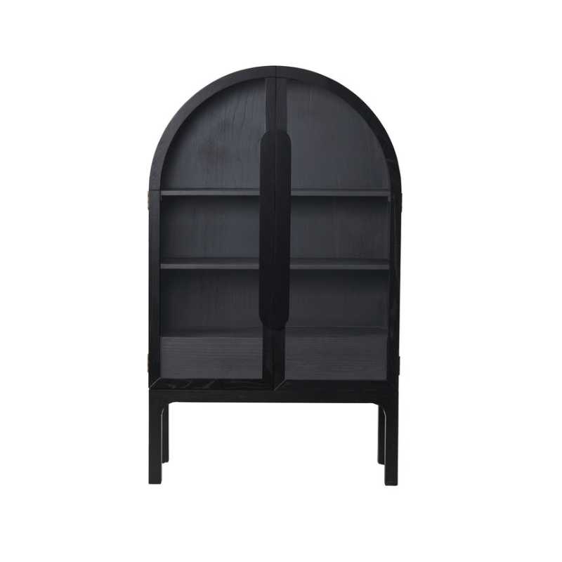 Glenhaven Glass Cabinet Black Front View