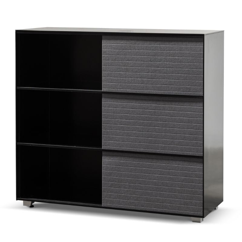 Goldenrod Black Storage Cabinet Grey Doors