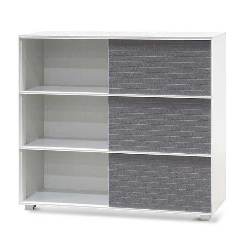 Goldenrod White Storage Cabinet Grey Doors