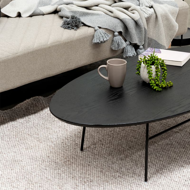 Goldsmith 117.5CM Coffee Table Black Veneer With Sofa