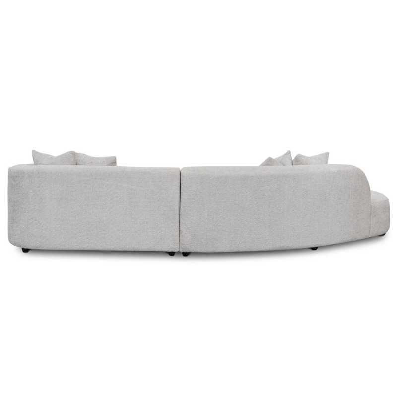 Greenfield Fabric Left Chaise Fabric Sofa Light Grey Fleece Back Site View